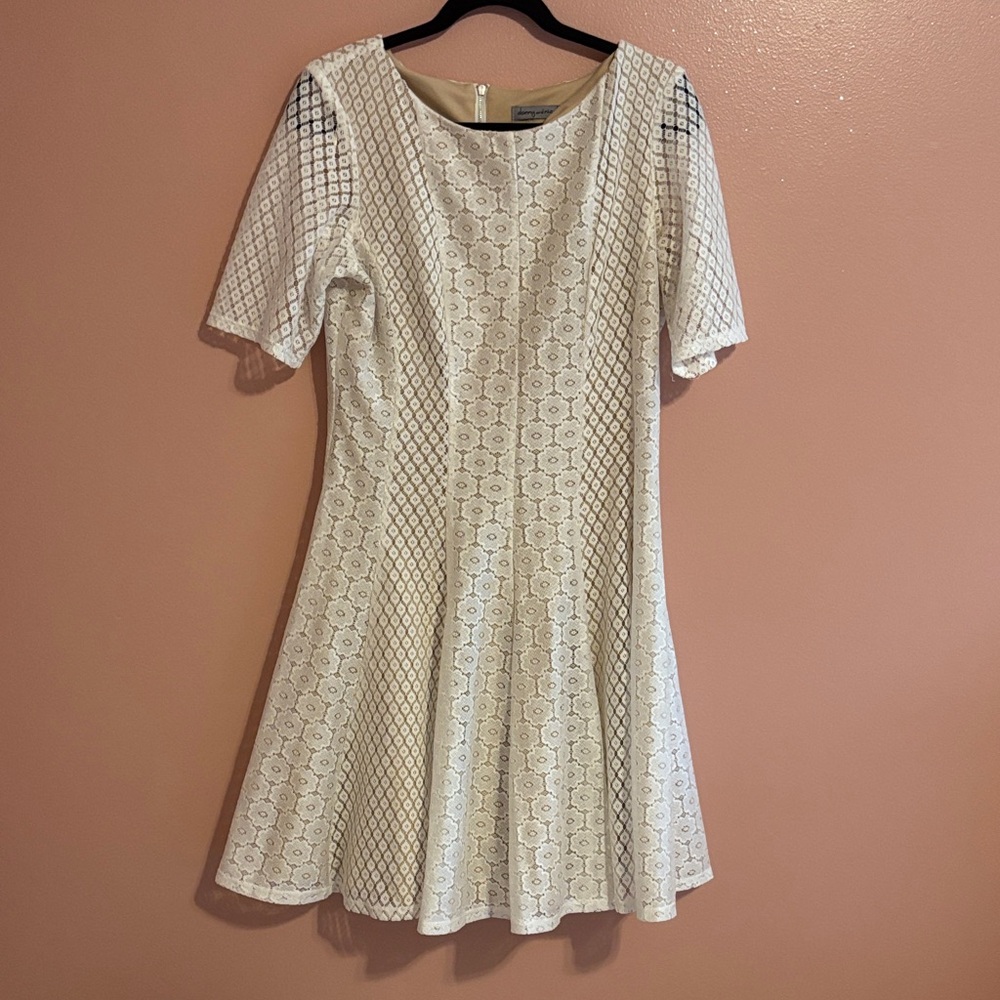 Danny & Nicole Cream Lace Mini Dress